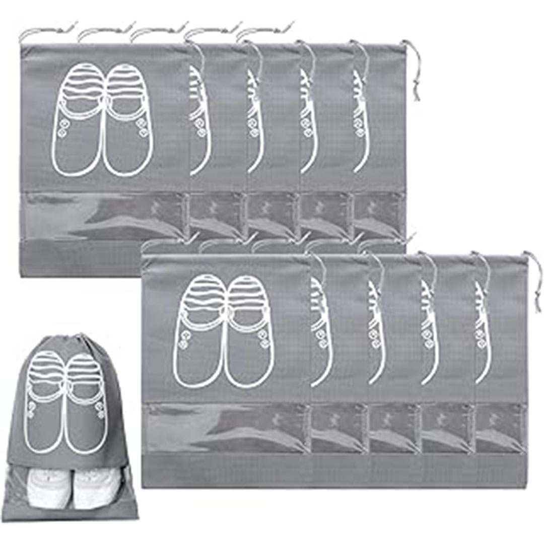 حافظة احذية - 10 قطع - رمادي