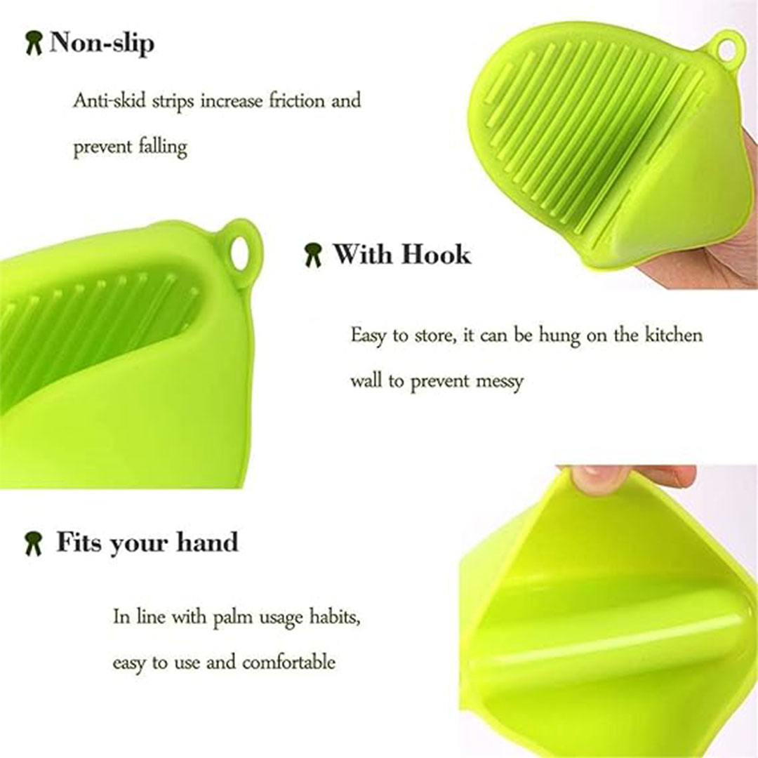 قفازات فرن من السيليكون - أخضر