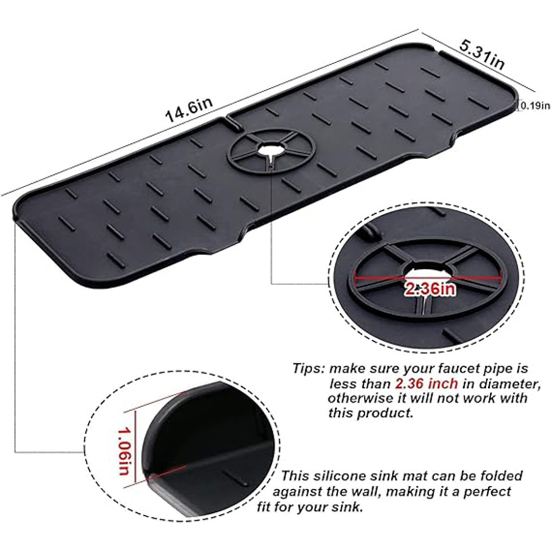 صبانه حوض المطبخ سليكون - أسود