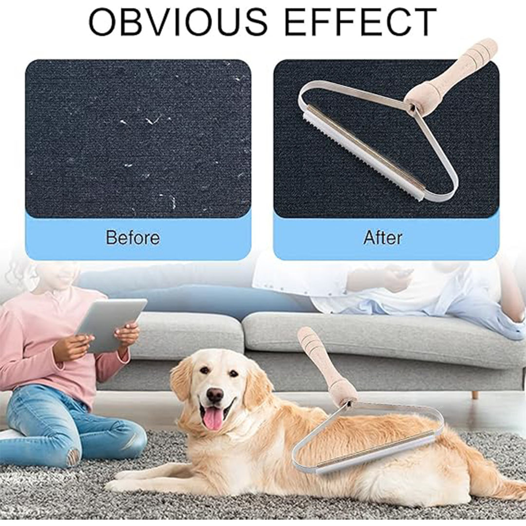 لمامة لازالة الوبر من الملابس بيد خشب