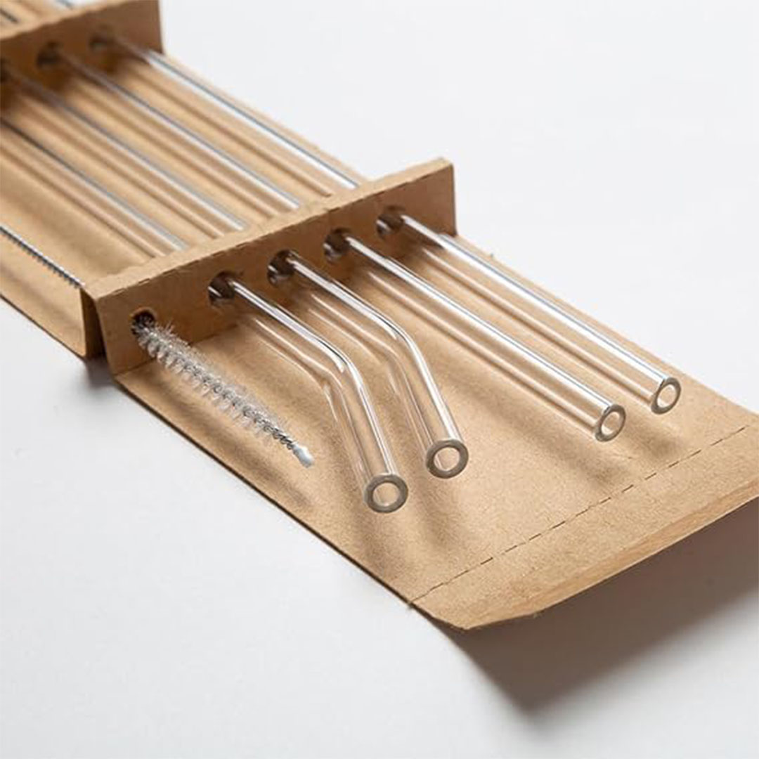 طقم شاليموه زجاج شفاف 4 قطع + فرشاة للتنظيف