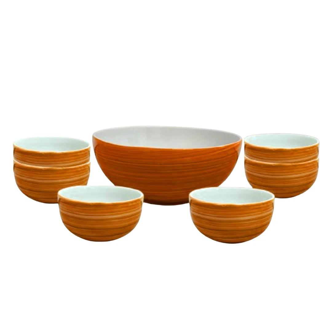 ديليسيا بورسلين طقم خشاف - 7 قطع - برتقالي