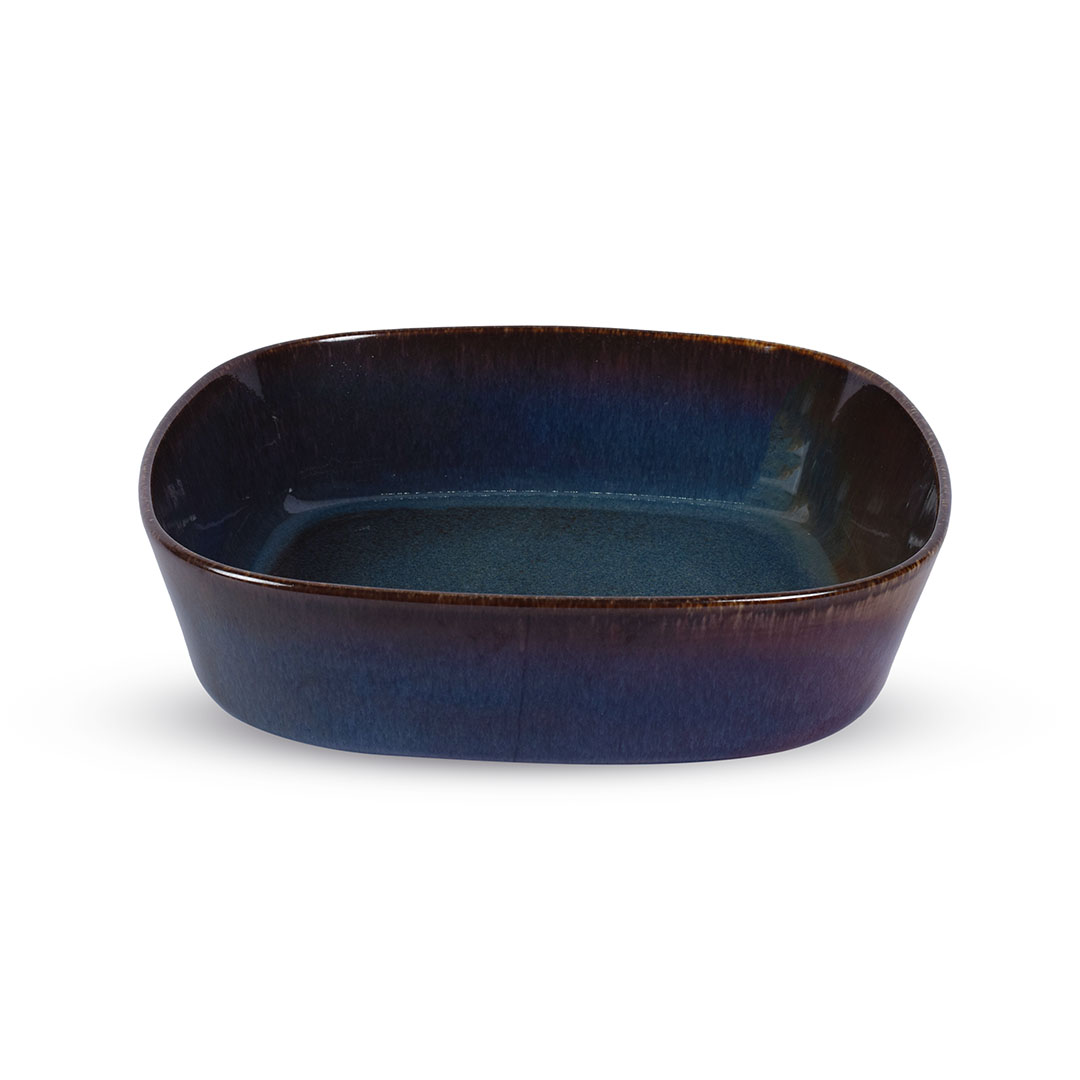 صينية فرن مربعة بورسلين - 25 سم - كحلي