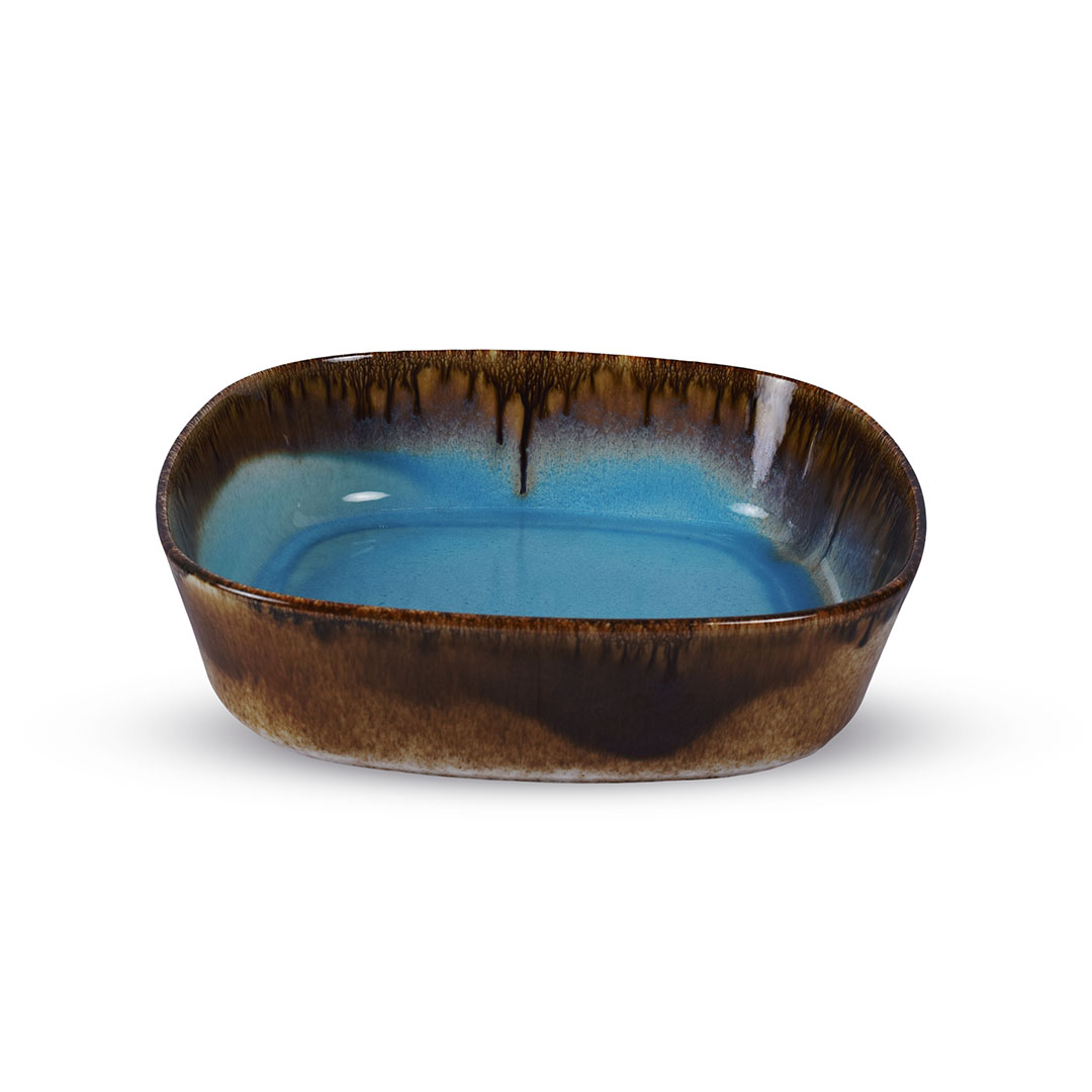 صينية فرن مربعة بورسلين - 29 سم - تركواز