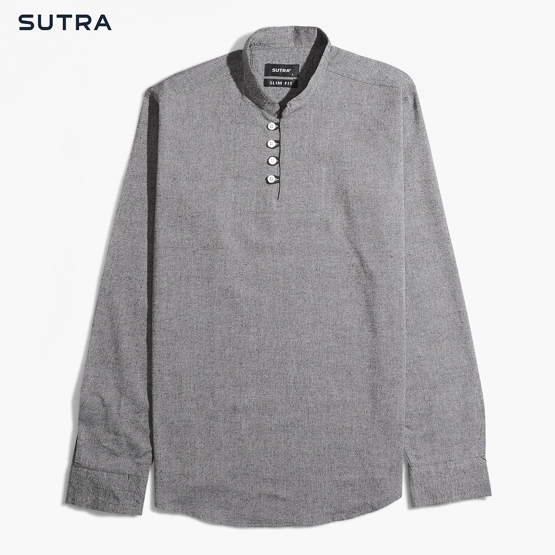 قميص مقفول بكم رجالي