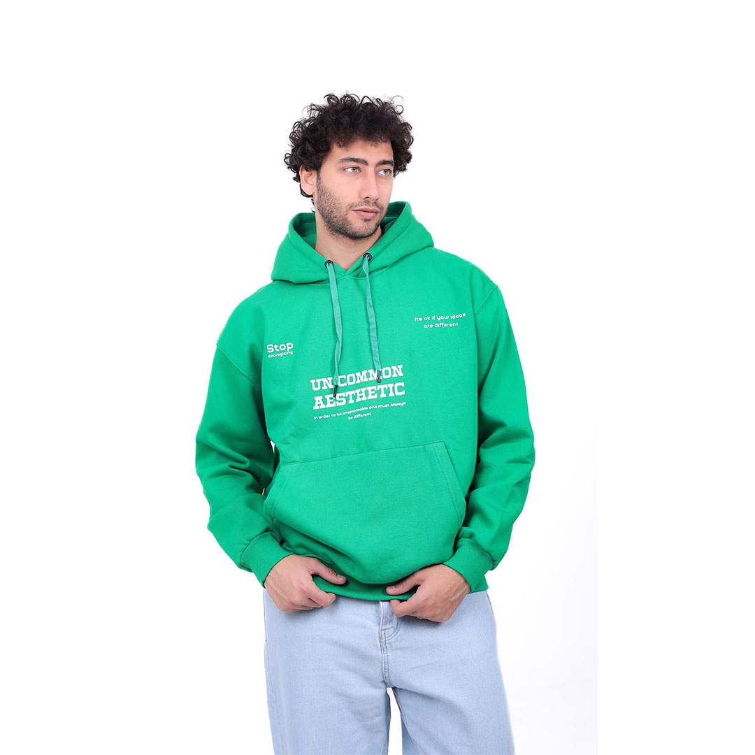 سويتشيرت ميلتون أوفر سايز بطباعة Be Different - أخضر