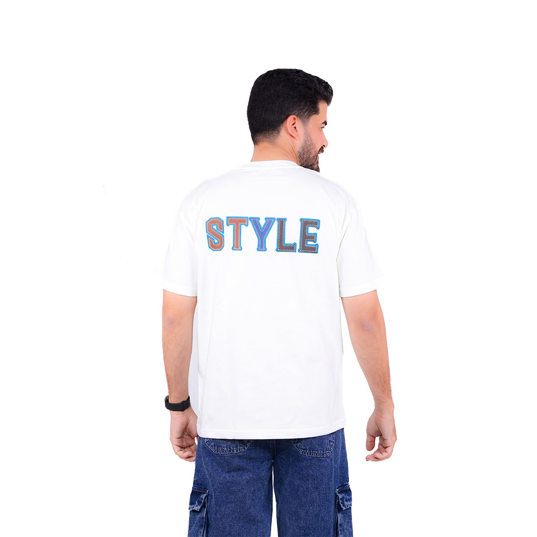 تيشيرت نصف كم رجالي مطبوع SUTRA STYLE - أبيض