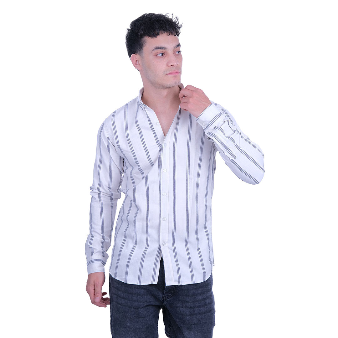 قميص مخطط خطوط واسعة رجالي