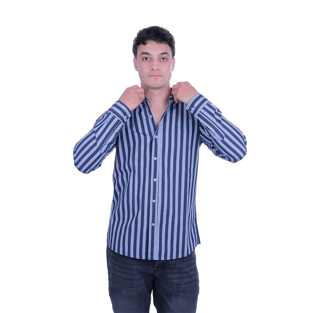 قميص مخطط خطوط عريضة رجالي