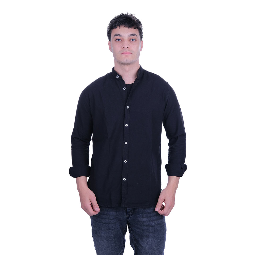 قميص سادة بكم وياقة رجالي