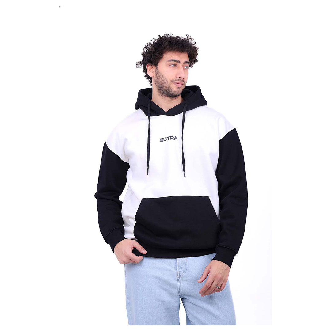 سويتشيرت هودي ميلتون بلونين مطبوع سترة - أسود/أبيض