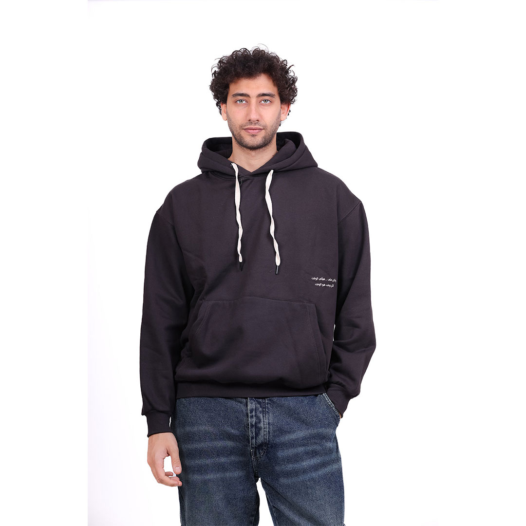 هودي ميلتون أوفر سايز مطبوع All Time - بني