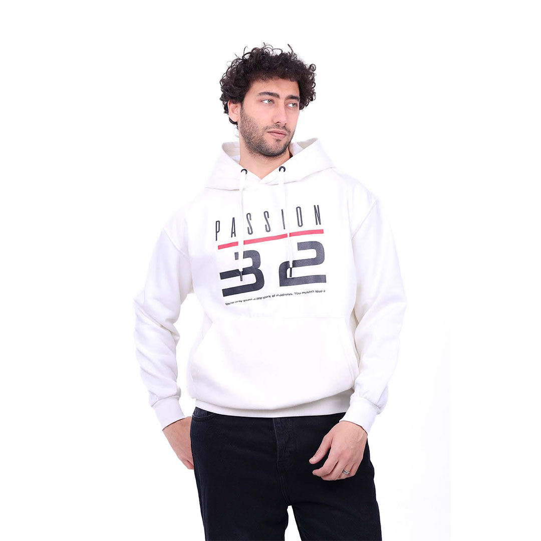 سويتشيرت ميلتون أوفر سايز بطباعة CHANGE - أبيض