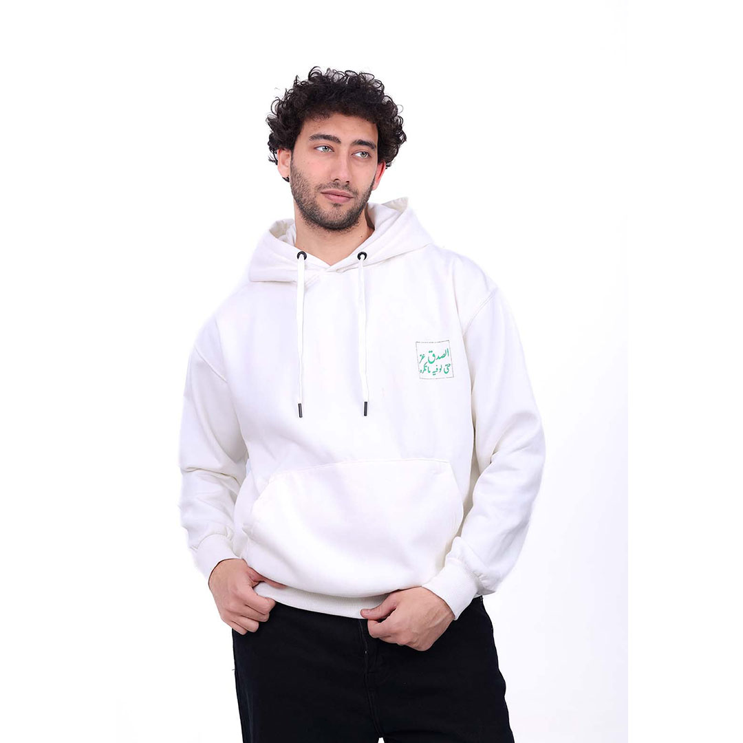 سويتشيرت ميلتون أوفر سايز بطباعة Trust - أبيض