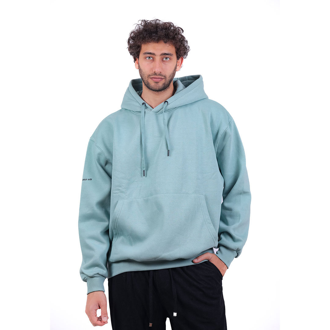 سويت شيرت ميلتون بغطاء رأس كبير مطبوع عمل شاق - مينت