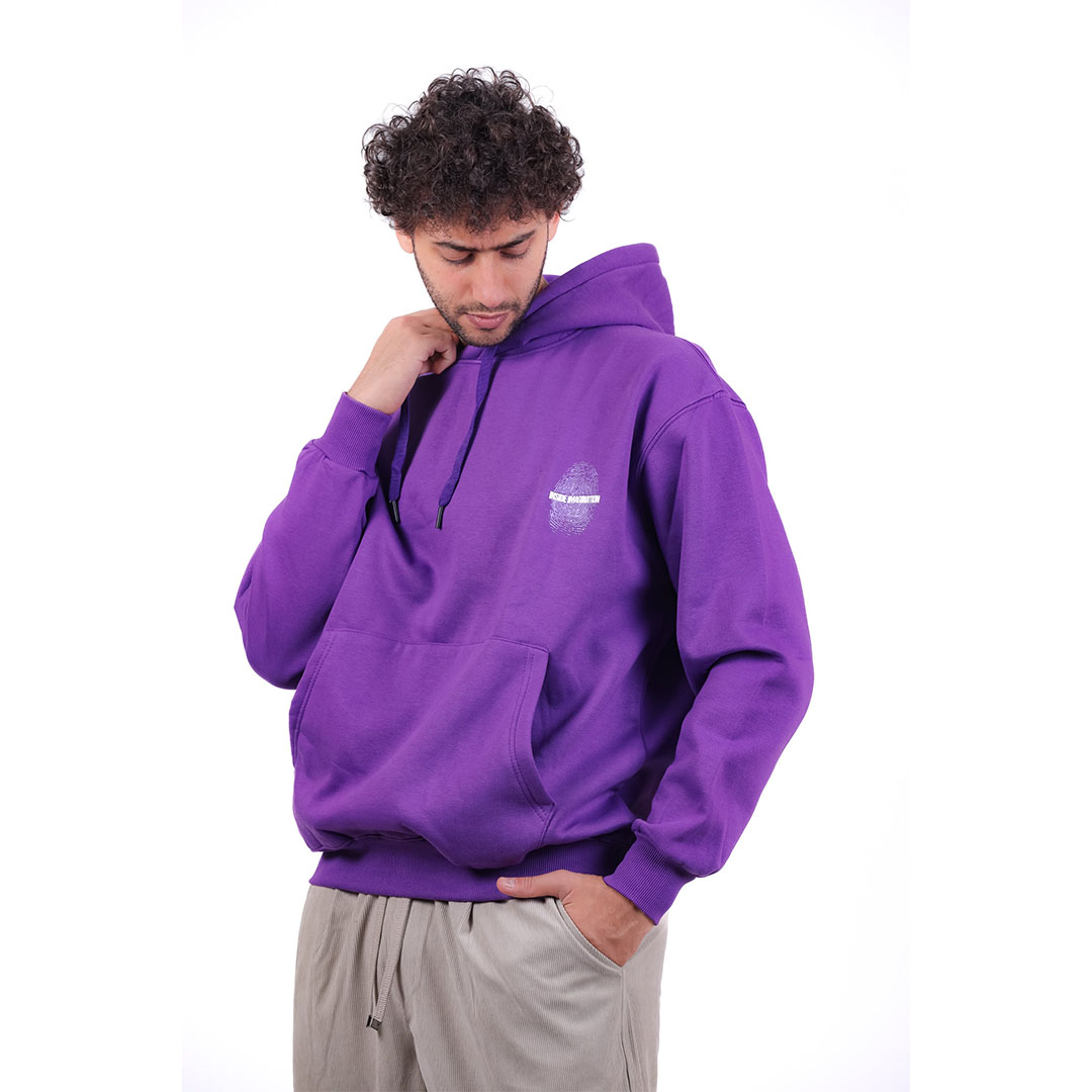 سويت شيرت ميلتون بغطاء رأس أوفر سايز مطبوع خيالي - موف