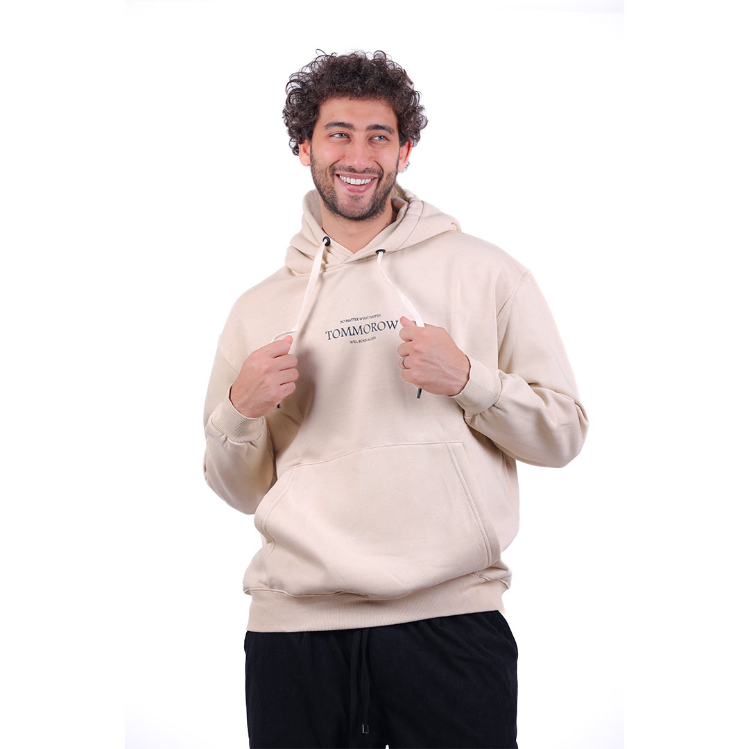 سويت شيرت ميلتون بغطاء رأس مطبوع Tomorrow - بيج