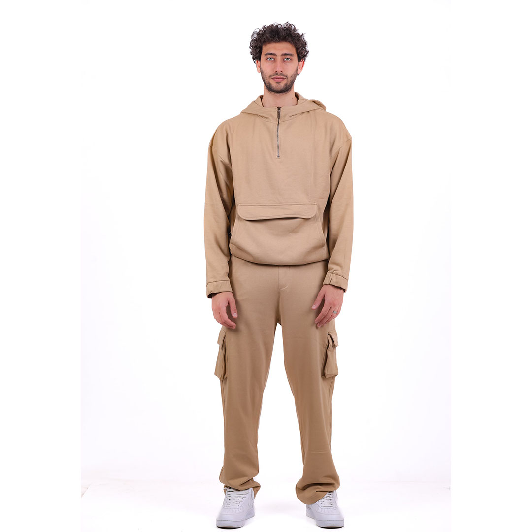 طقم كانجا بنصف سوستة أوفر سايز رجالي