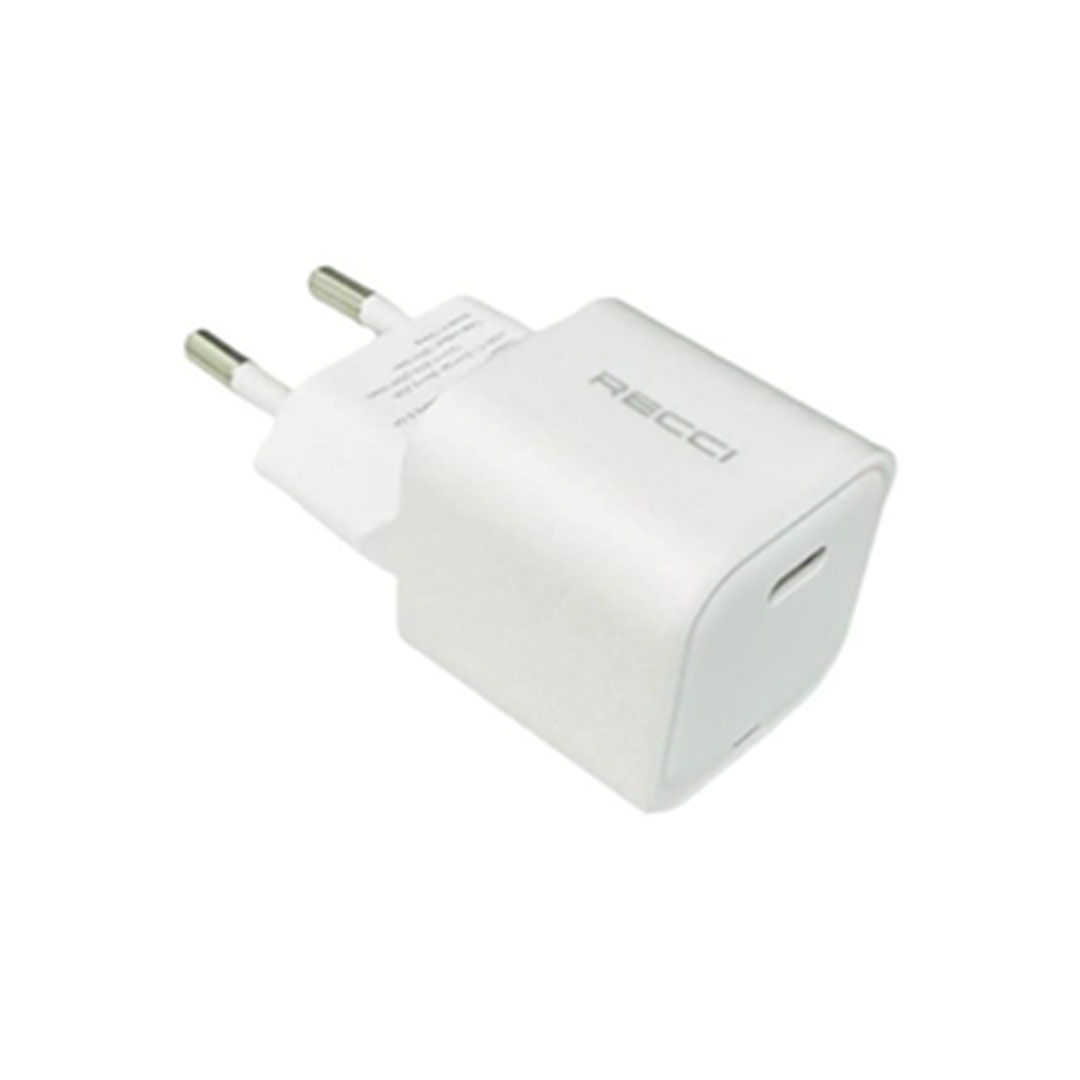 شاحن سريع بمخرج وكابل Type-c من ريتشي - 25 وات - ابيض -