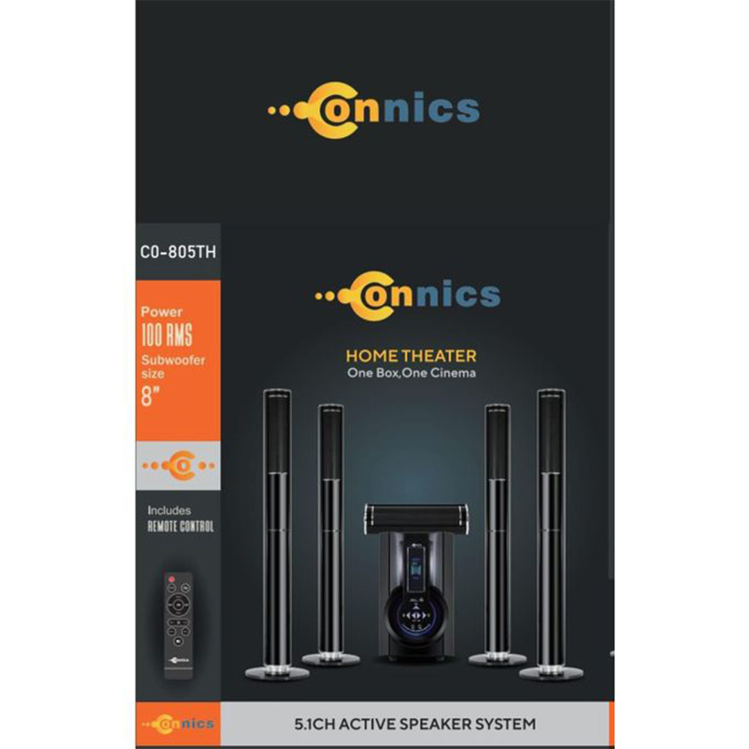 كونيكس - مسرح منزلي - صوت محيطي - 5.1 قناة - بلوتوث - USB - ريموت