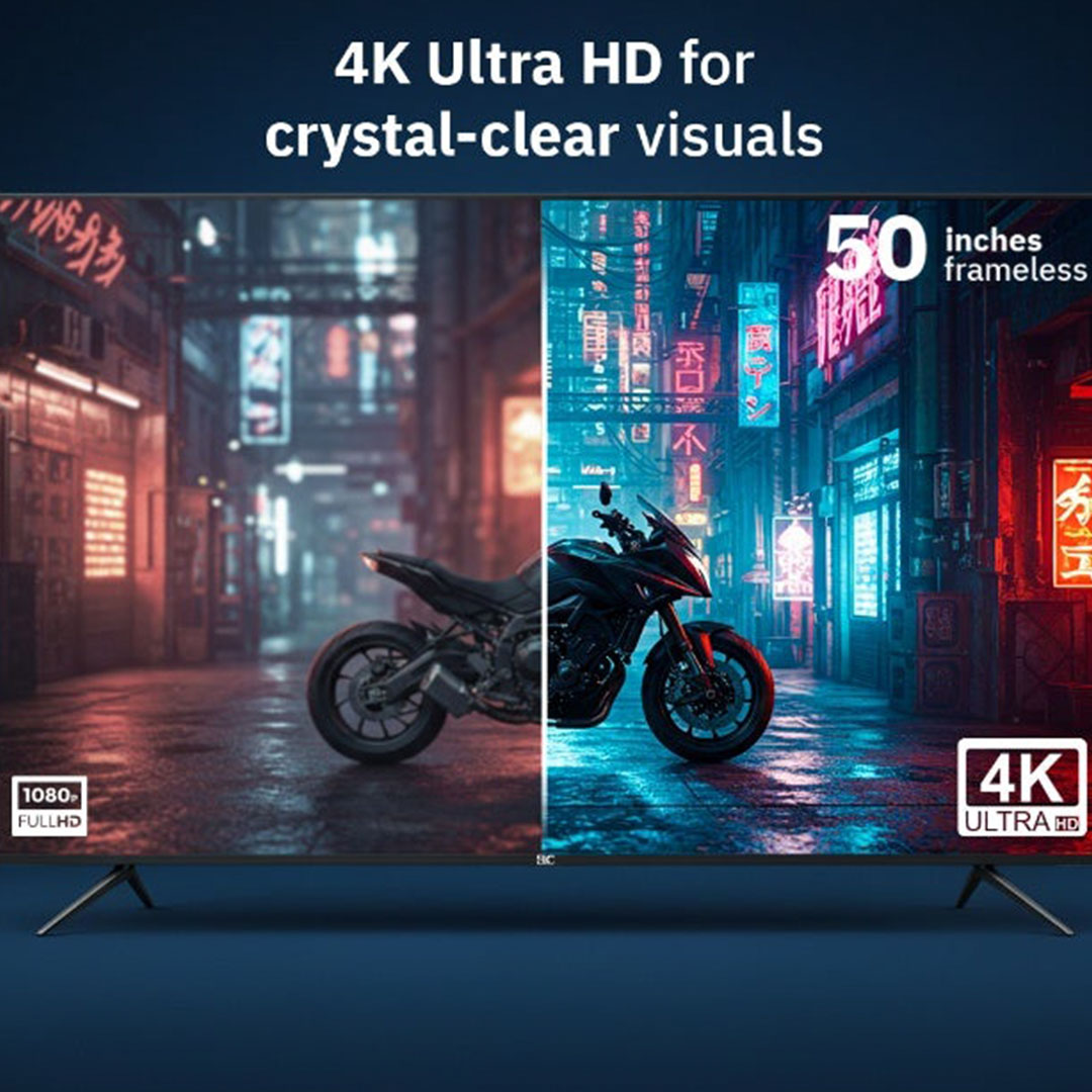 تلفزيون ELC - 50 بوصة - LED - 4K UHD - سمارت - أندرويد - بدون إطار - 50Z1TS