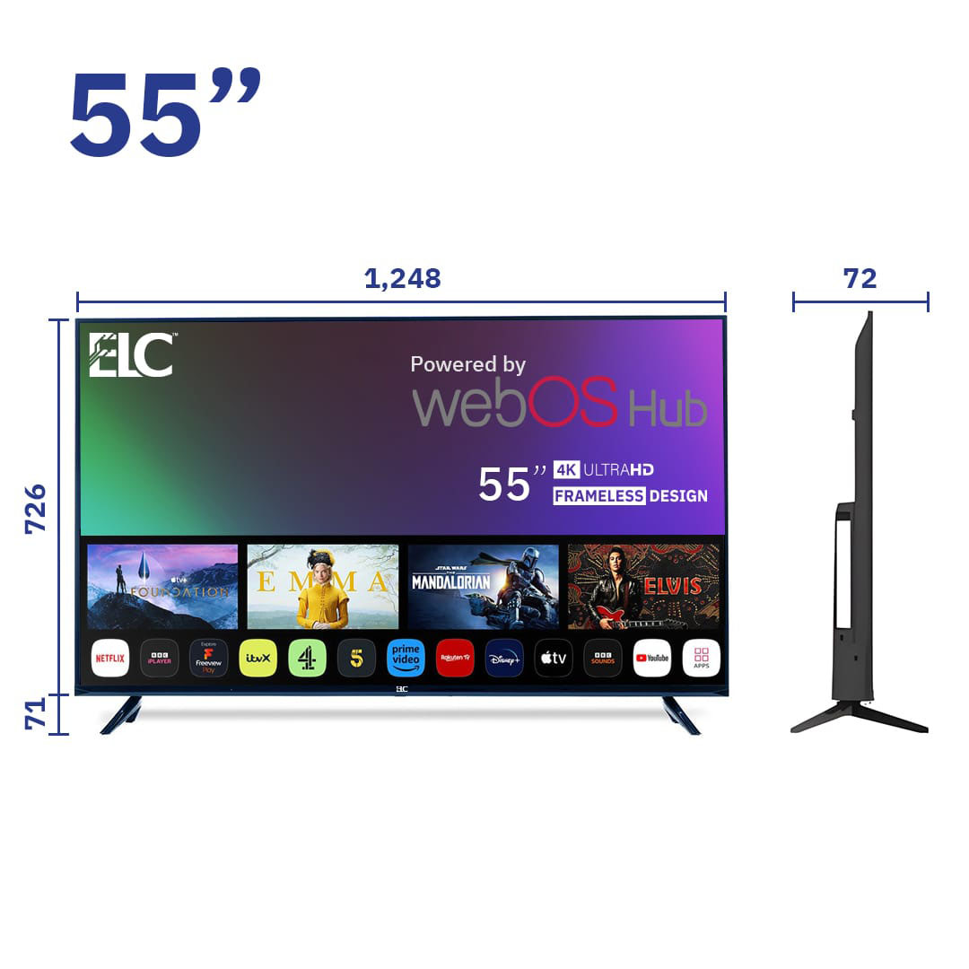 تلفزيون سمارت ELC بدون إطار - LED - 4K UHD - حجم 55 بوصة - ELC55M1TSWO