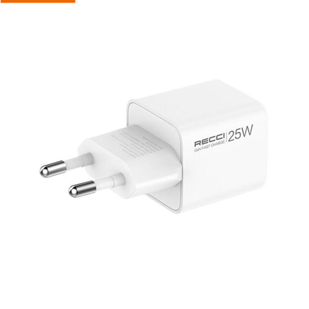 شاحن سريع بمخرج وكابل Type-c من ريتشي - 25 وات - ابيض -