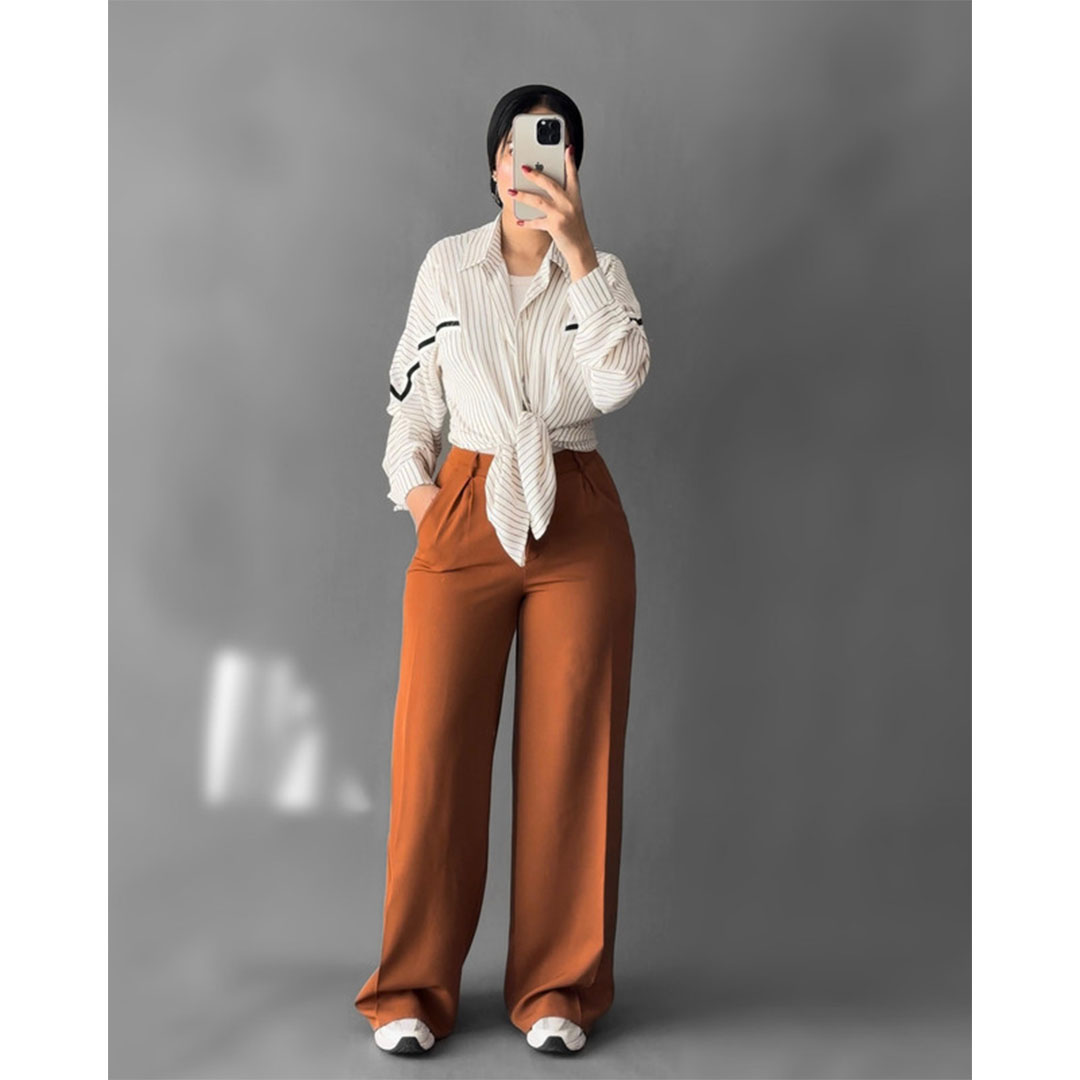 بنطلون حريمي فورمال طويل بجيوب