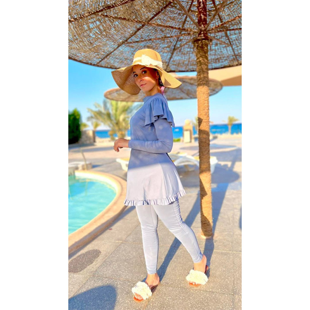 مايو ليكري كامل حريمي - 2 قطعة - رمادي