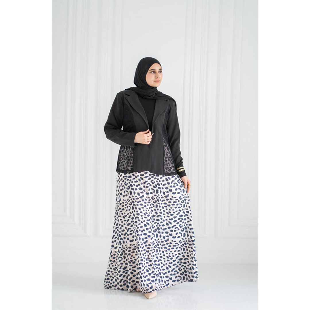 جيبة حريمي سوارية ستان - أسود