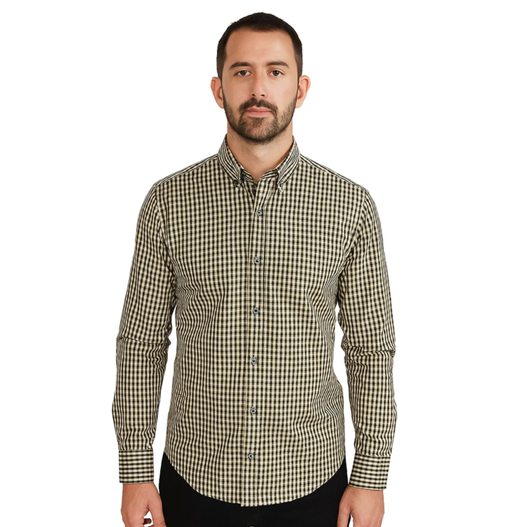 قميص رجالي ليكرا كاروه كاجوال كم طويل