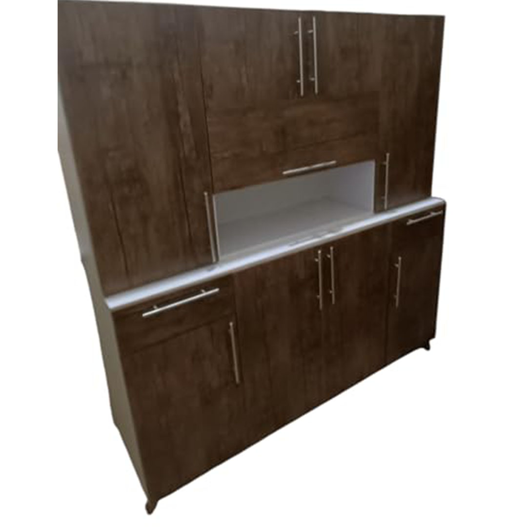 مطبخ ميلامين قطعتين - 160 سم - بني