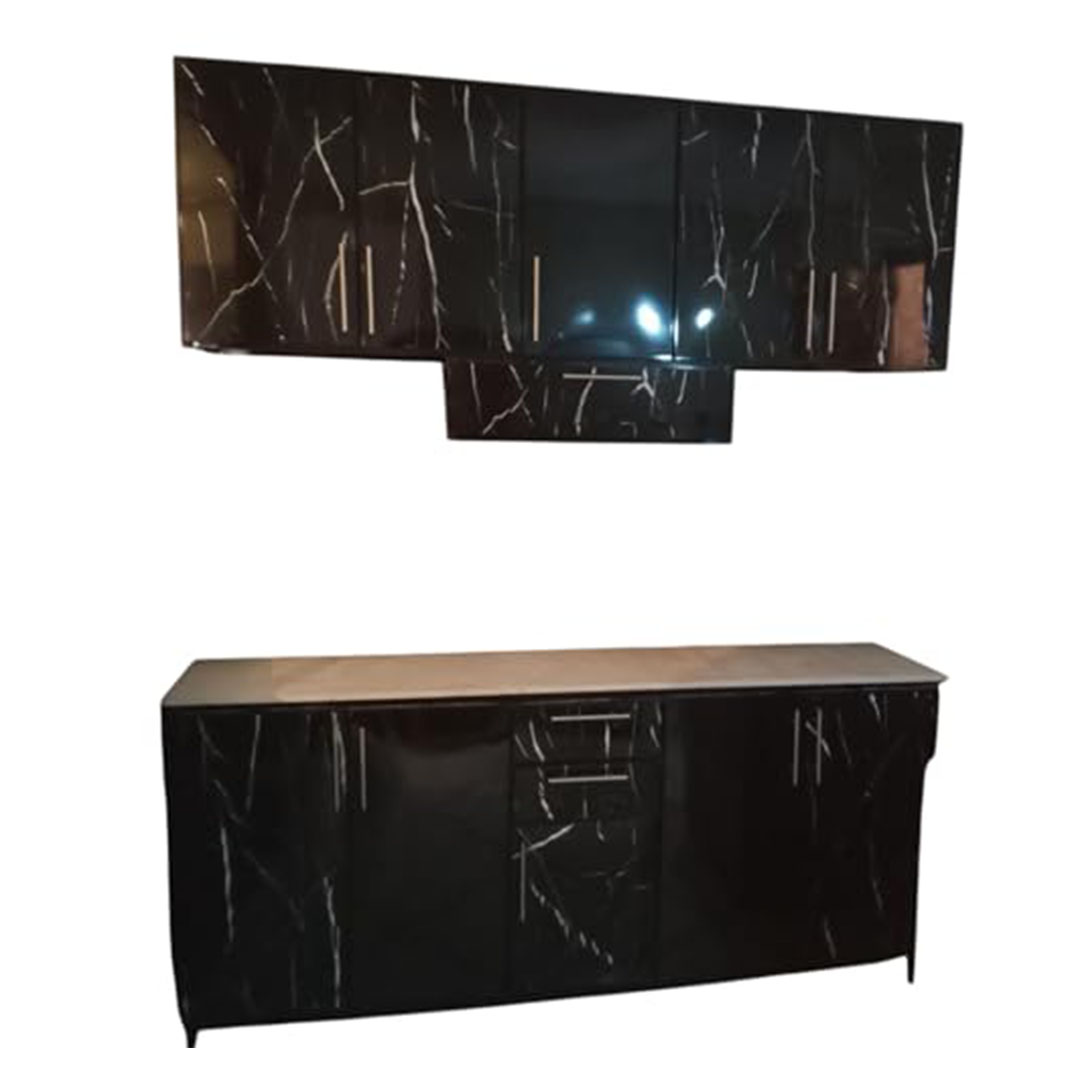 مطبخ بدلف كلادينج ضد الكسر - 2 متر - أسود رخامي