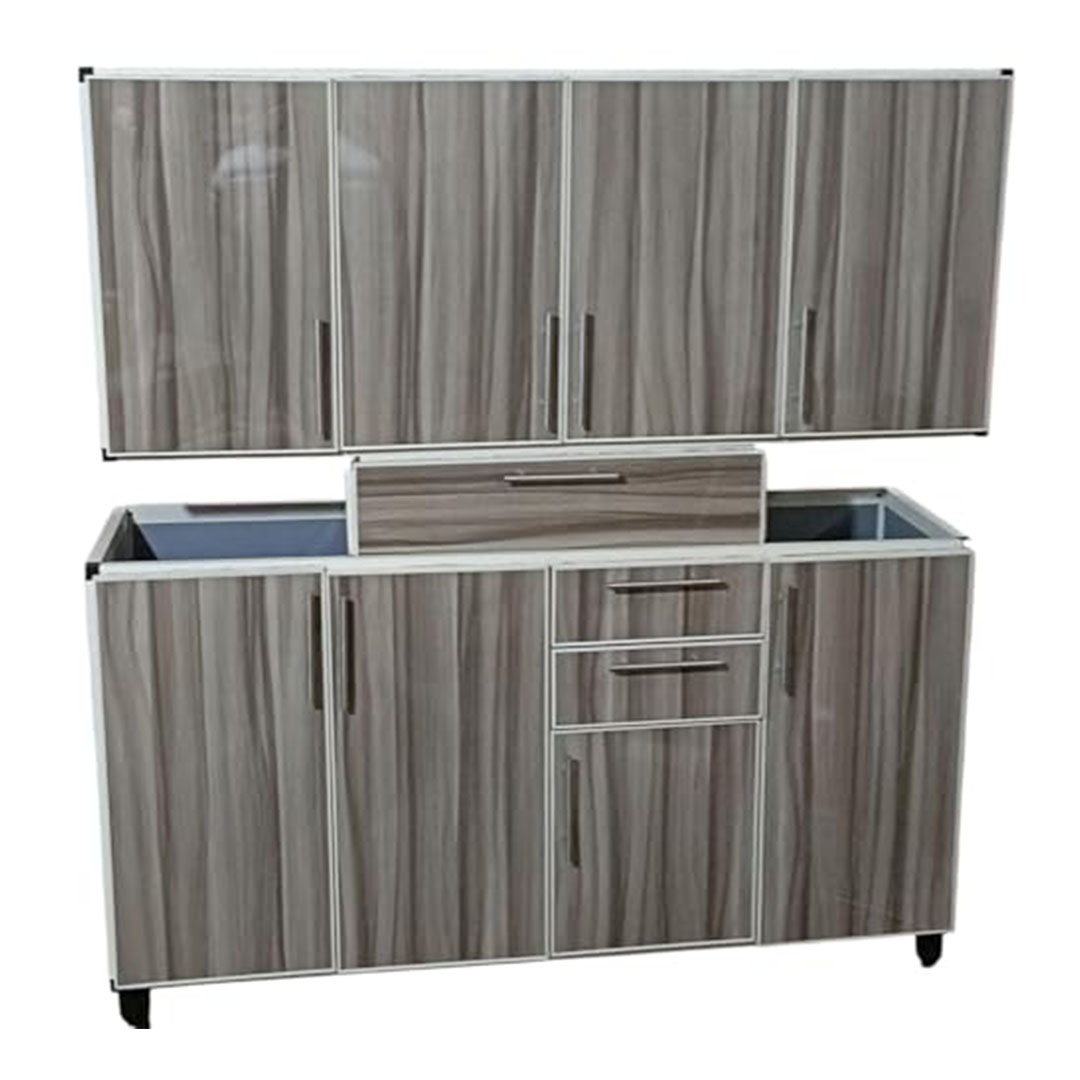 مطبخ ألوميتال قطعتين - 160 سم - تشطيب جازي