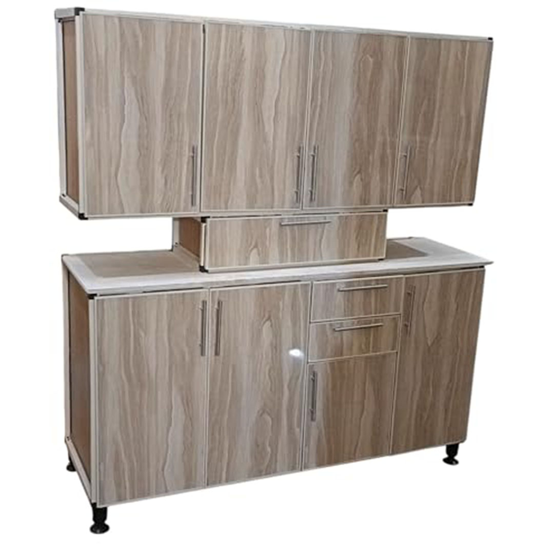 مطبخ ألوميتال قطعتين - 160 سم - بيج بلاويته