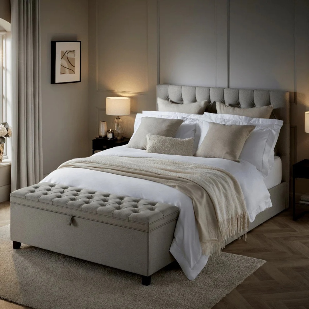 سرير كابوتونيه قطيفة خشب تايلاندي - MZBDN03