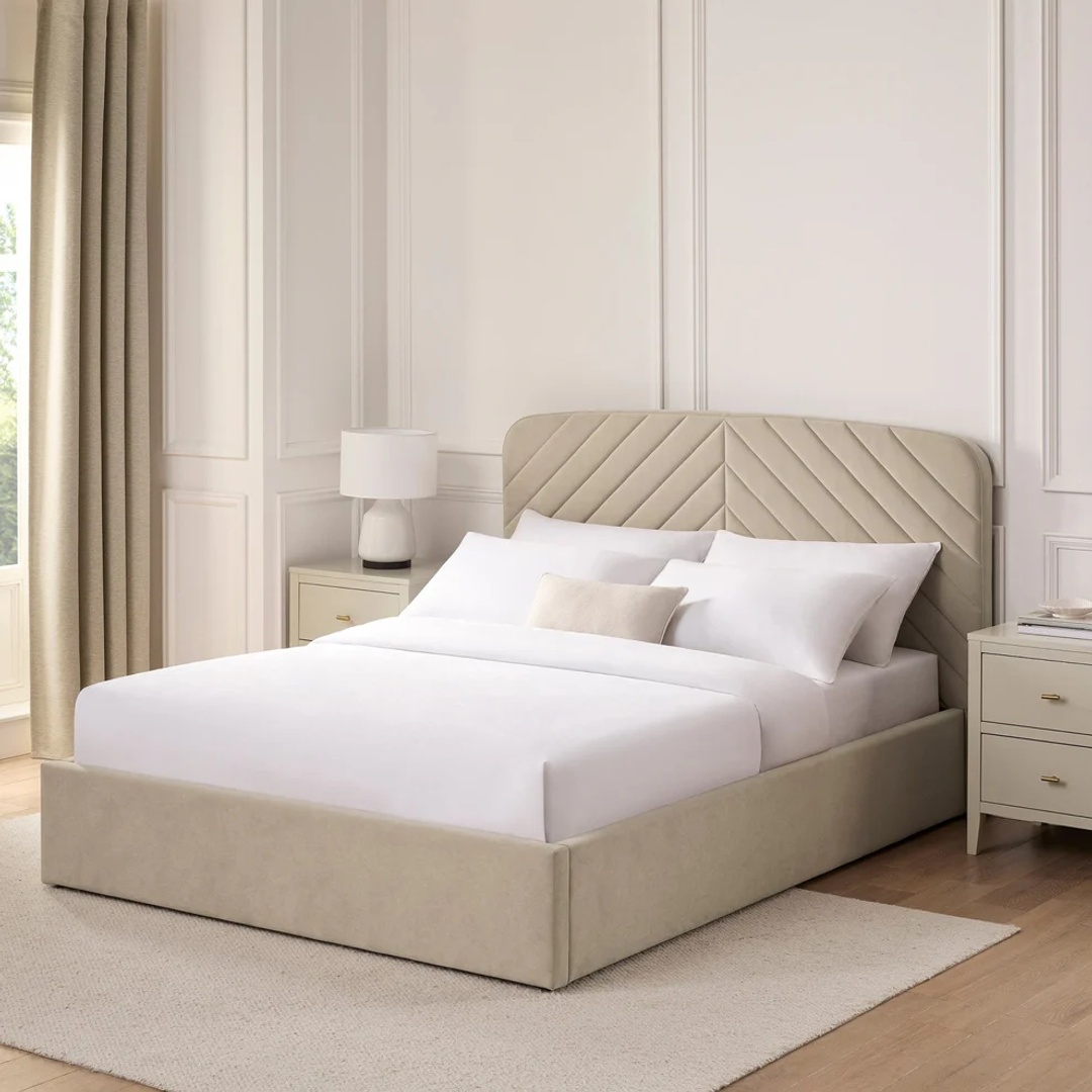 سرير كابوتونيه قطيفة خشب تايلاندي - MZBDN06