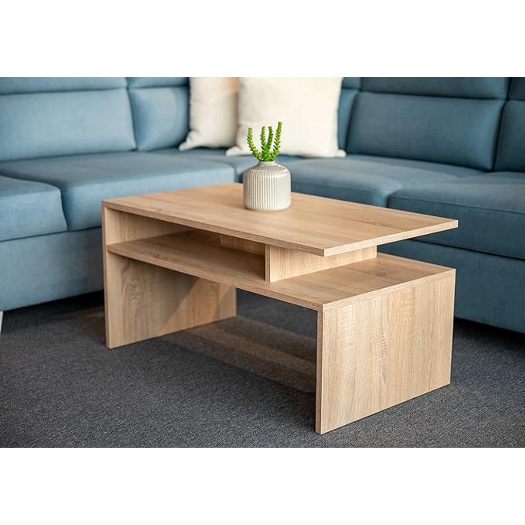 ترابيزة قهوة لامعة - 90 سم - بيج - Mzct001