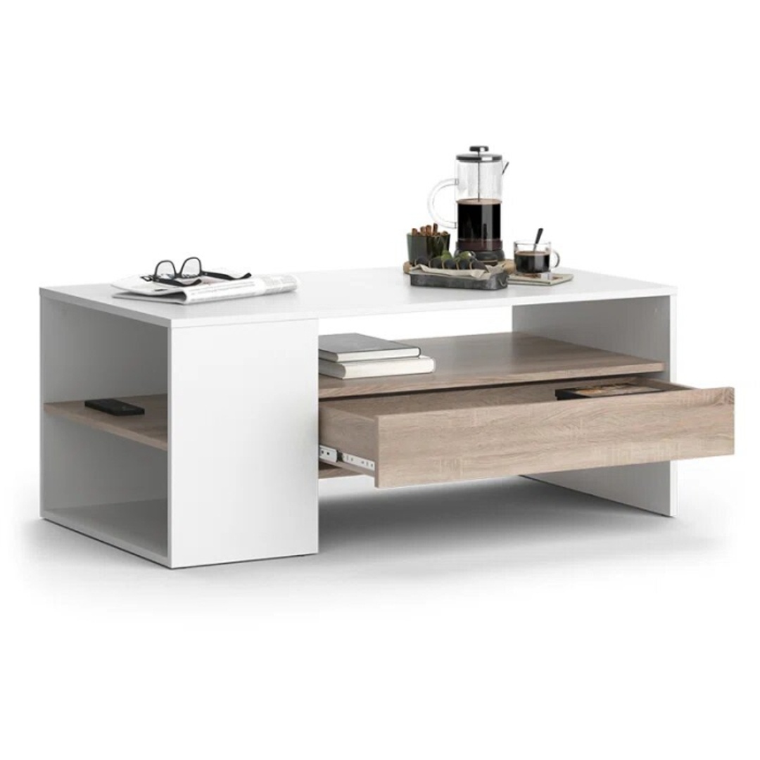 ترابيزة قهوة - 100 سم - أبيض/بيج - Mzct013