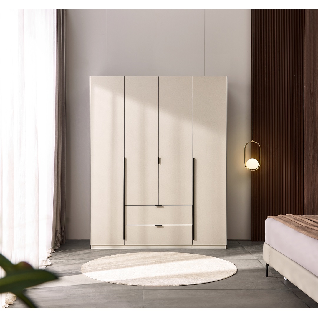 دولاب ملابس خشب Mdf - أبيض - 160*220 سم