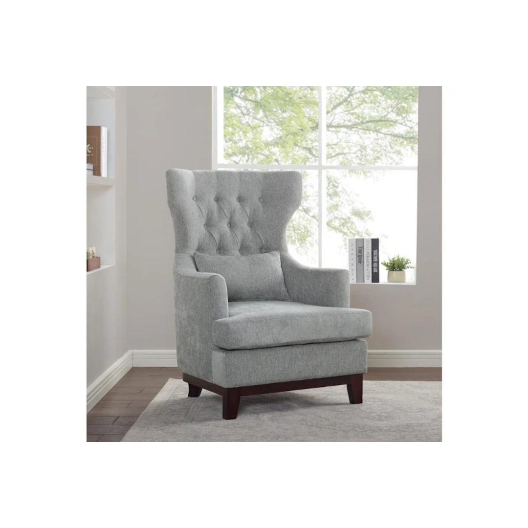 كرسي جانبي بزراعين - 80 سم - رمادي - Mzch011