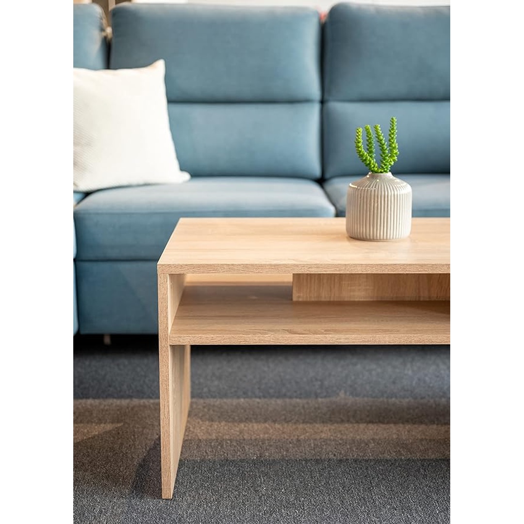 ترابيزة قهوة لامعة - 90 سم - بيج - Mzct001