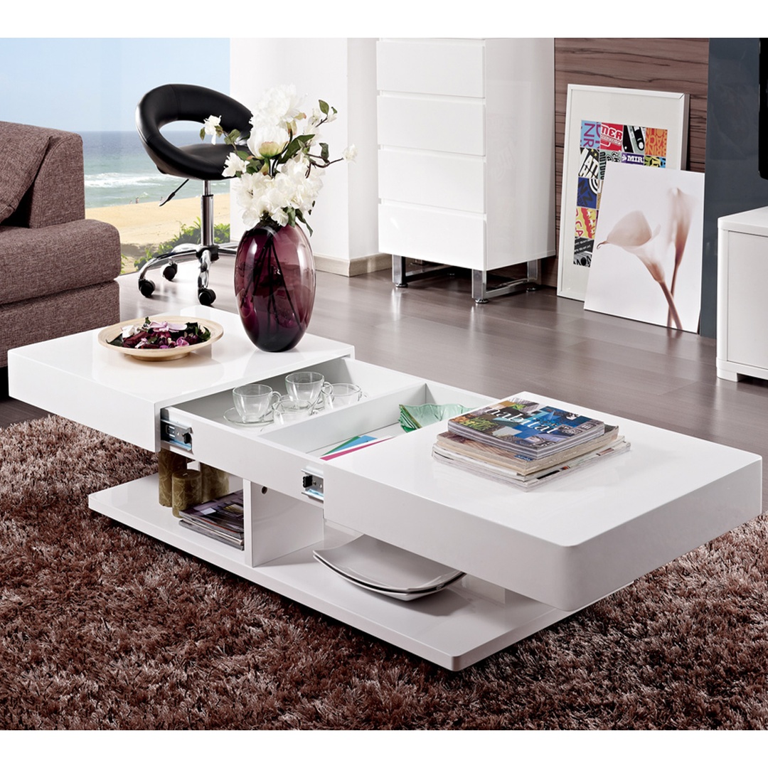 ترابيزة قهوة - 90 سم - أبيض - Mzct019