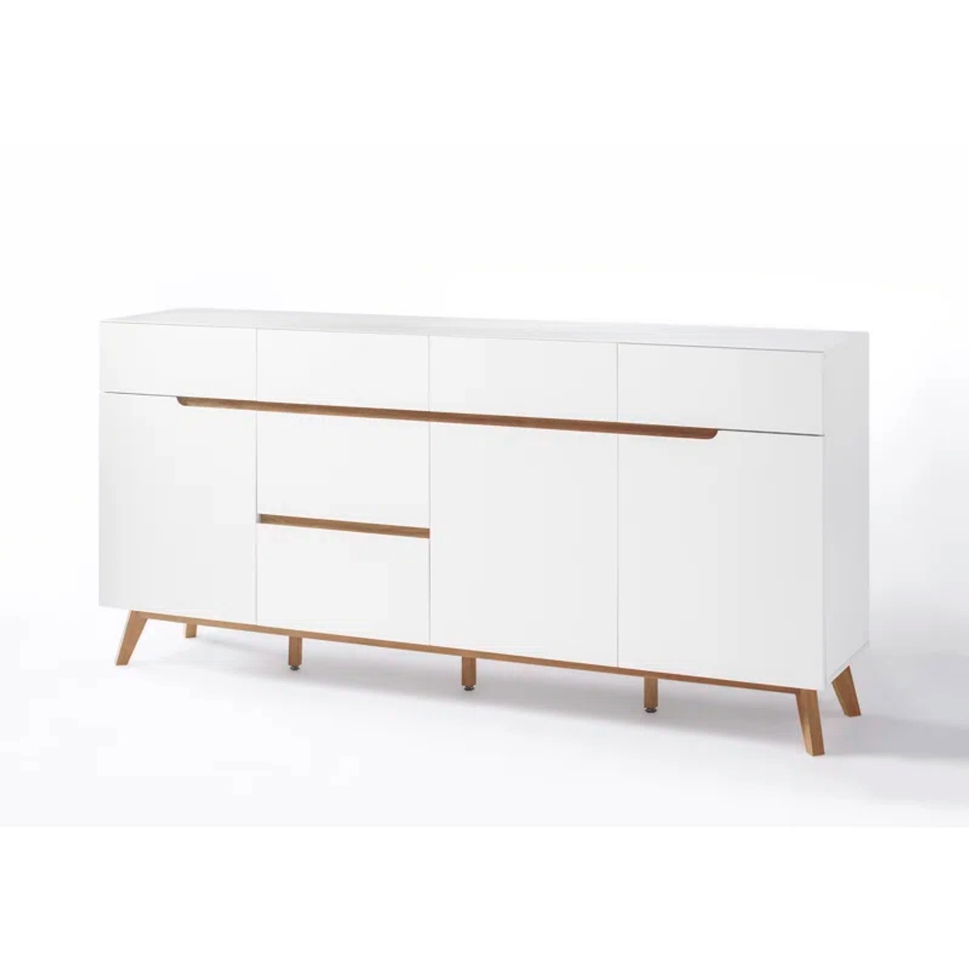 بوفيه عصري كبير بأرجل - 180 سم - أبيض - Mzdb005