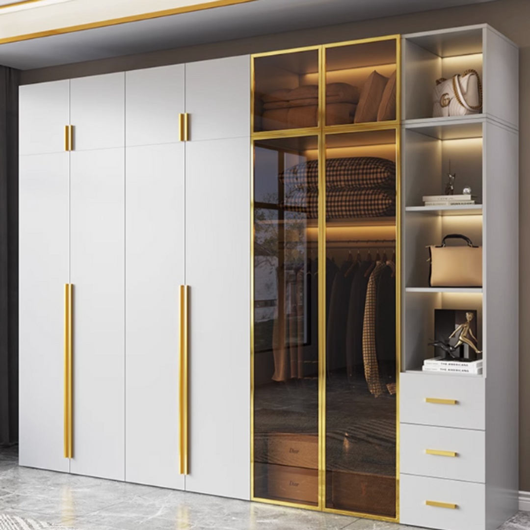 دولاب كبير حديث 7 درف - 240 سم - رمادي - Mzdss001