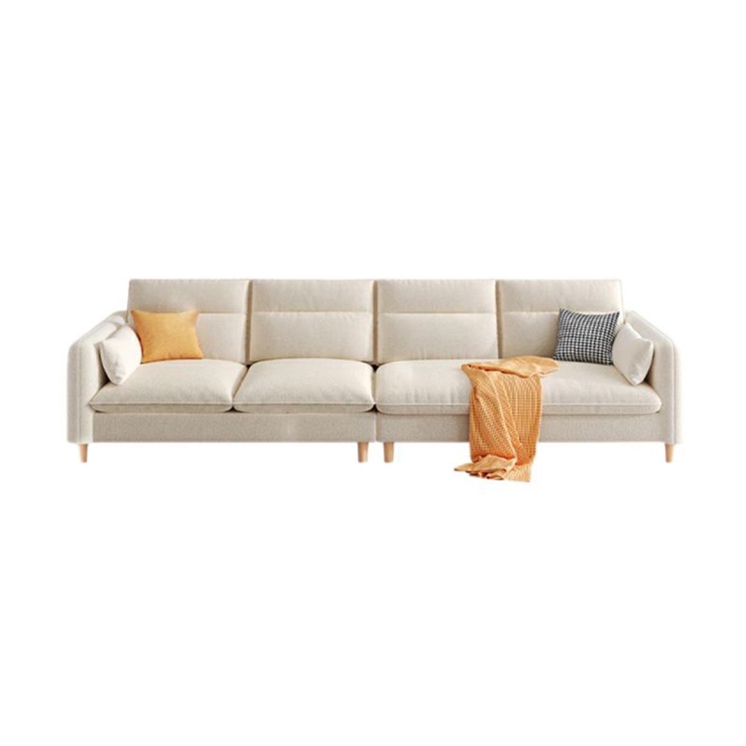 أريكة غرفة معيشة مودرن بقماش قطيفة - 300 سم - بيج - Mzsf033