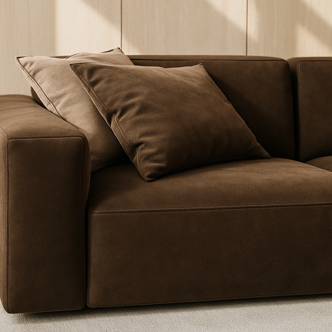 أريكة عصرية بثلاثة مقاعد - 220 سم - بني - Mzsfk001