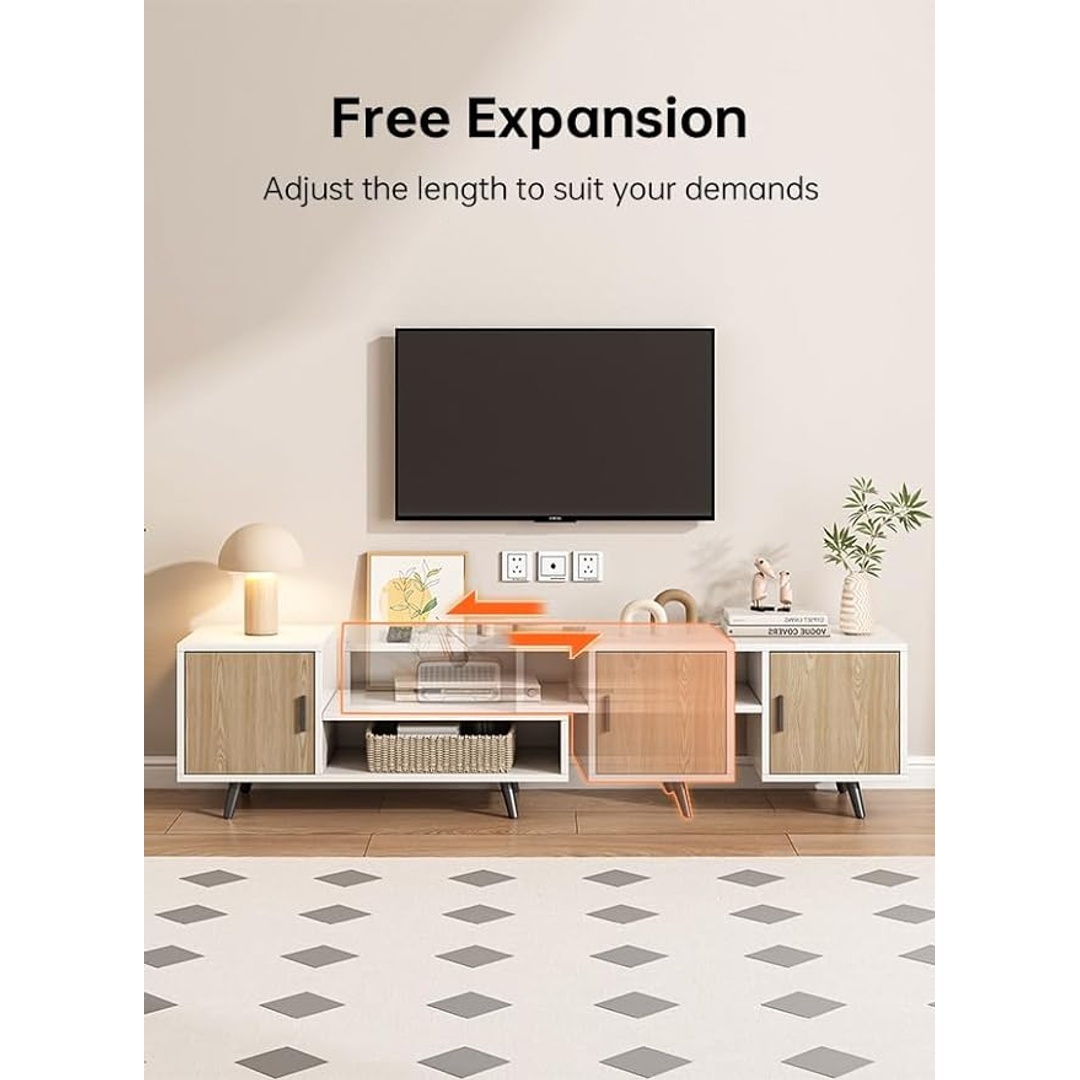 وحدة تلفزيون مع خزانتين - 140 سم - بيج - Mztv0150