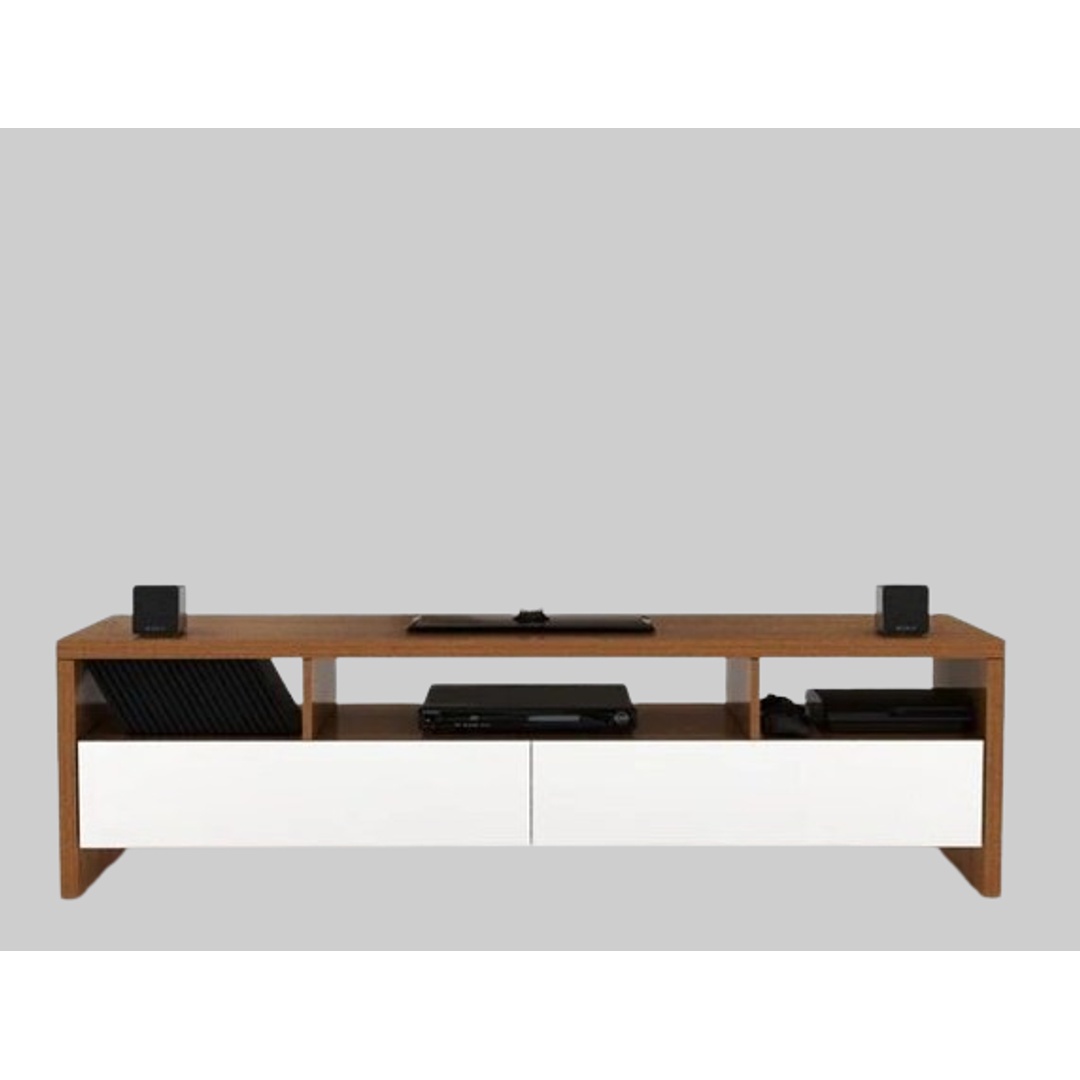 وحدة تلفزيون مودرن - 140 سم - أبيض/بني - Mztv151