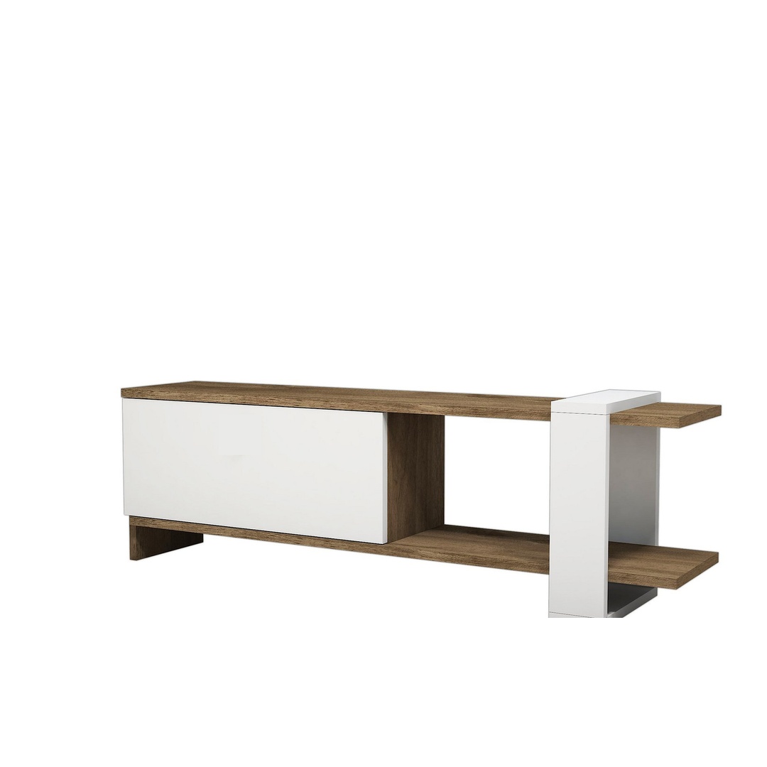 وحدة تلفزيون مودرن - 120 سم - أبيض/بيج - Mztv154